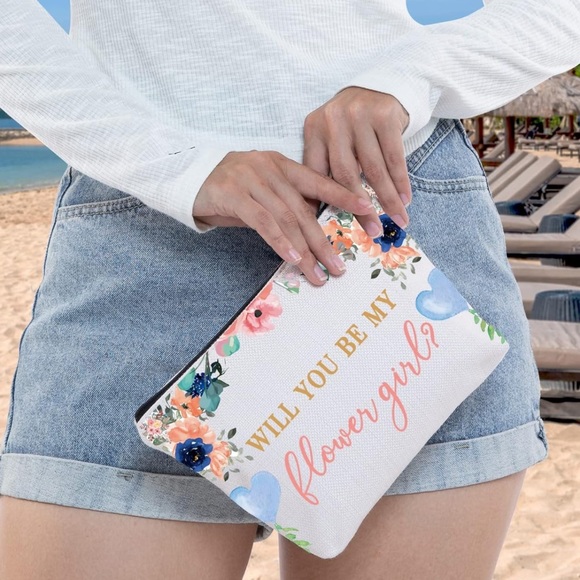 “Will you be my flower girl?” Cosmetic Bag - Picture 2 of 4